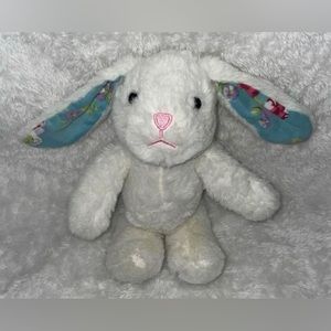 8” White Plush Bunny
